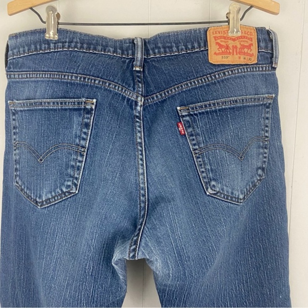Vintage Levi’s 559™️ Strauss Denim Jeans Men’s Stretch Relaxed Straight 34/30 - Picture 7 of 13